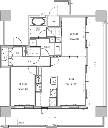 図面（I-type 2LDK）